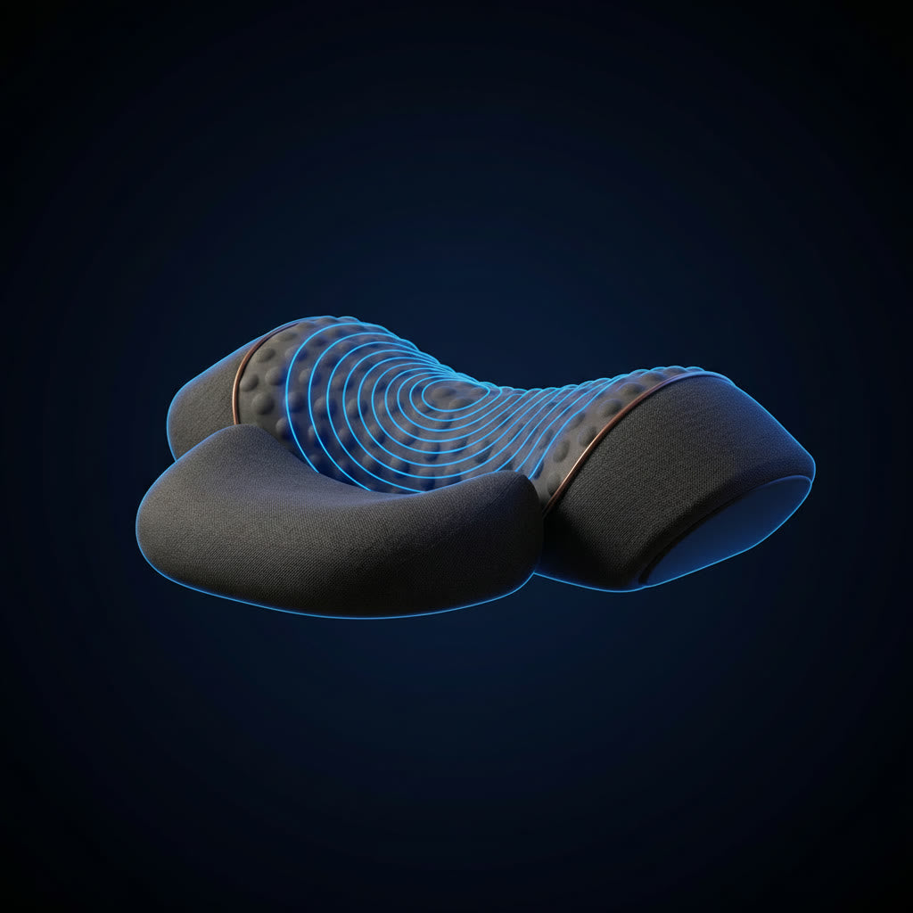 Massage nodules gently vibrating under the neck